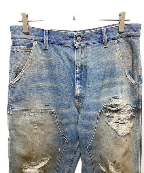 MM6 Maison Margiela（エムエムシックスメゾンマルジェラ）MM6 Maison Margiela (エムエムシックスメゾンマルジェラ) ディストレストジーンズ ブルー サイズ:73.5cmの古着・服飾アイテム