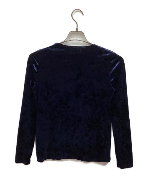 MACPHEE（マカフィー）MACPHEE (マカフィー) ベロア ロングスリーブプルオーバー ネイビー サイズ:Sの古着・服飾アイテム