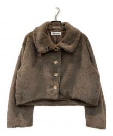 Lily Brown（リリーブラウン）の古着「バリエファーショートコート」｜ブラウン