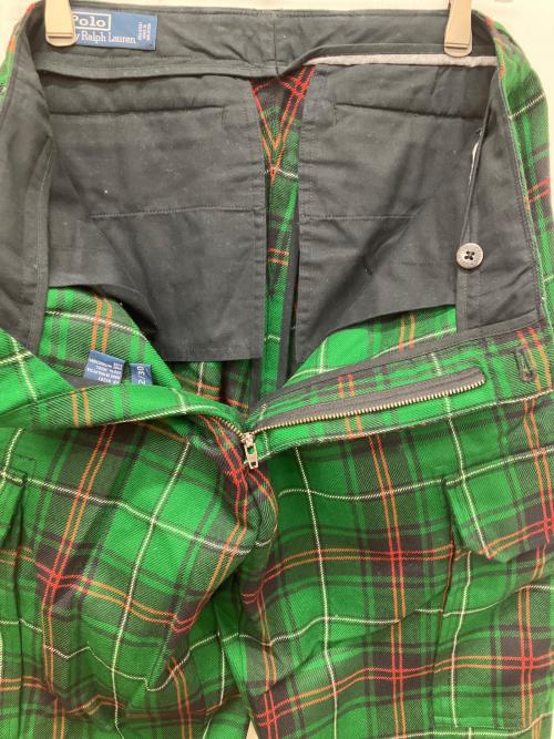 POLO RALPH LAUREN（ポロ・ラルフローレン）POLO RALPH LAUREN (ポロ・ラルフローレン) ウールチェックカーゴパンツ グリーン サイズ:W32×L30の古着・服飾アイテム