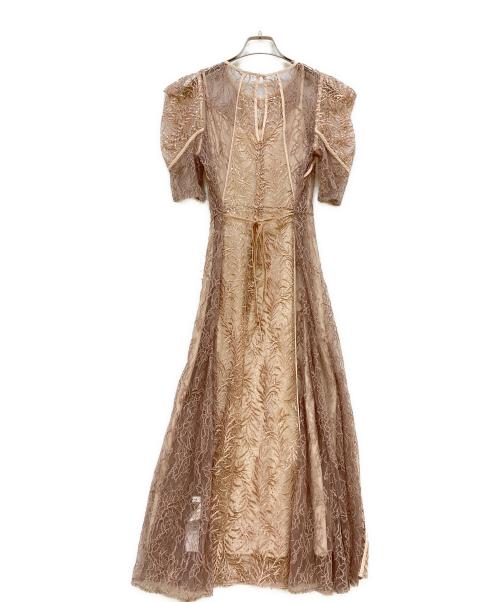 FRAY ID（フレイ アイディー）FRAY ID (フレイ アイディー) リーフレースパイピングドレス ワンピース ベージュ サイズ:SIZE Sの古着・服飾アイテム