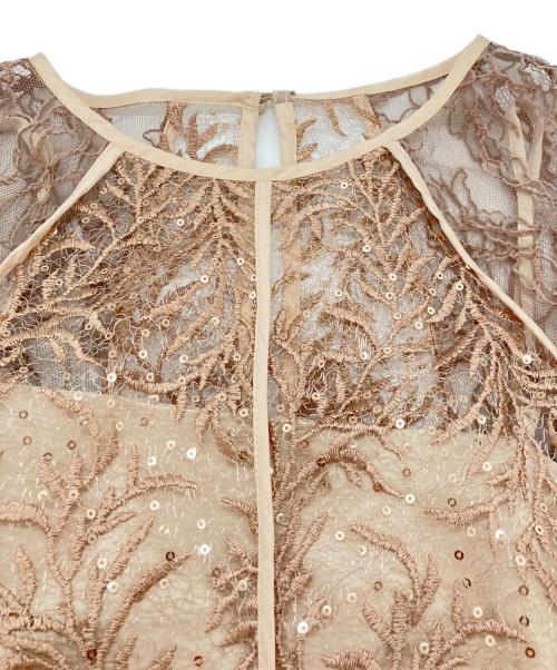 FRAY ID（フレイ アイディー）FRAY ID (フレイ アイディー) リーフレースパイピングドレス ワンピース ベージュ サイズ:SIZE Sの古着・服飾アイテム