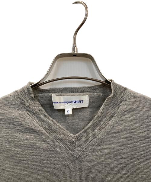COMME des GARCONS SHIRT（コムデギャルソンシャツ）COMME des GARCONS SHIRT (コムデギャルソンシャツ) チビ太Vネックニット グレー サイズ:Sの古着・服飾アイテム