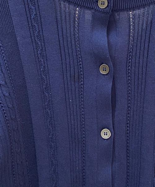 MIU MIU（ミュウミュウ）MIU MIU (ミュウミュウ) バックオープン リボンデザイン カーディガン ネイビー サイズ:38の古着・服飾アイテム