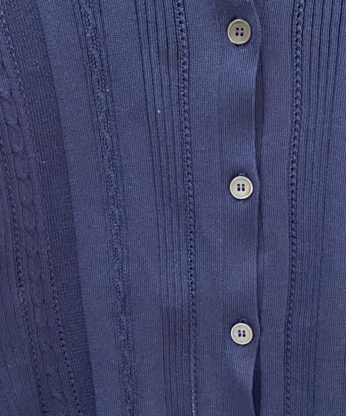 MIU MIU（ミュウミュウ）MIU MIU (ミュウミュウ) バックオープン リボンデザイン カーディガン ネイビー サイズ:38の古着・服飾アイテム