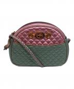 GUCCIグッチ）の古着「ミニ・トラプンタタ・クロスボディバッグ　541052」｜グリーン/ピンク