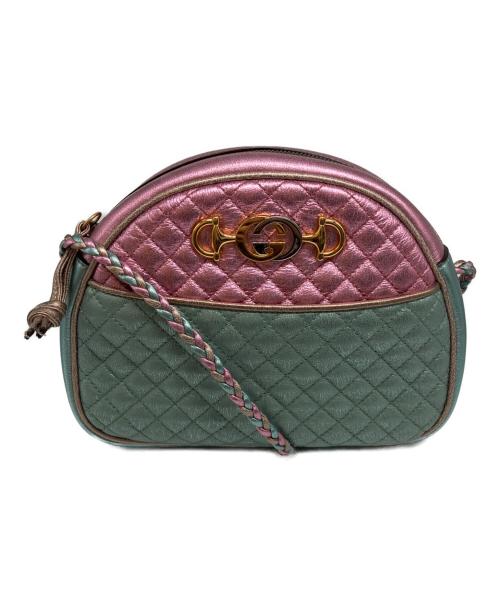 GUCCI（グッチ）GUCCI (グッチ) ミニ・トラプンタタ・クロスボディバッグ　541052 グリーン/ピンク サイズ:-の古着・服飾アイテム