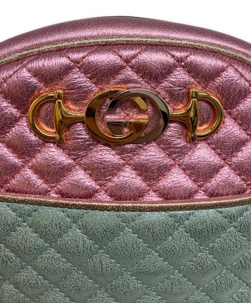 GUCCI（グッチ）GUCCI (グッチ) ミニ・トラプンタタ・クロスボディバッグ　541052 グリーン/ピンク サイズ:-の古着・服飾アイテム