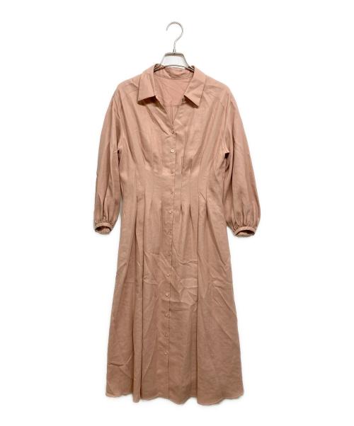 ANAYI（アナイ）ANAYI (アナイ) スラブツイルタックフレアワンピース ピンク サイズ:36の古着・服飾アイテム