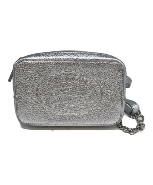 LACOSTE（ラコステ）LACOSTE (ラコステ) フルグレインシルバーレザーウエストバッグ シルバーの古着・服飾アイテム