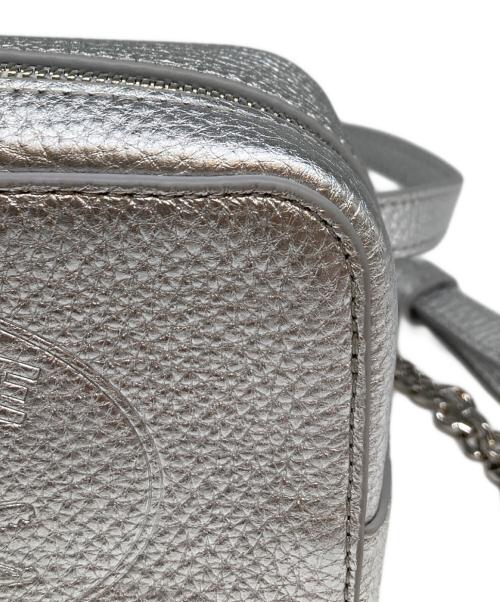 LACOSTE（ラコステ）LACOSTE (ラコステ) フルグレインシルバーレザーウエストバッグ シルバーの古着・服飾アイテム