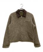 AURALEEオーラリー）の古着「HOMESPUN TWEED ZIP BLOUSON/ホームスパン ツイード ジップ ブルゾン」｜ブラウン