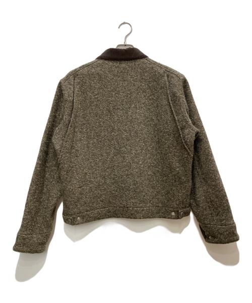 AURALEE（オーラリー）AURALEE (オーラリー) HOMESPUN TWEED ZIP BLOUSON/ホームスパン ツイード ジップ ブルゾン ブラウン サイズ:3の古着・服飾アイテム