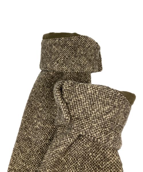 AURALEE（オーラリー）AURALEE (オーラリー) HOMESPUN TWEED ZIP BLOUSON/ホームスパン ツイード ジップ ブルゾン ブラウン サイズ:3の古着・服飾アイテム