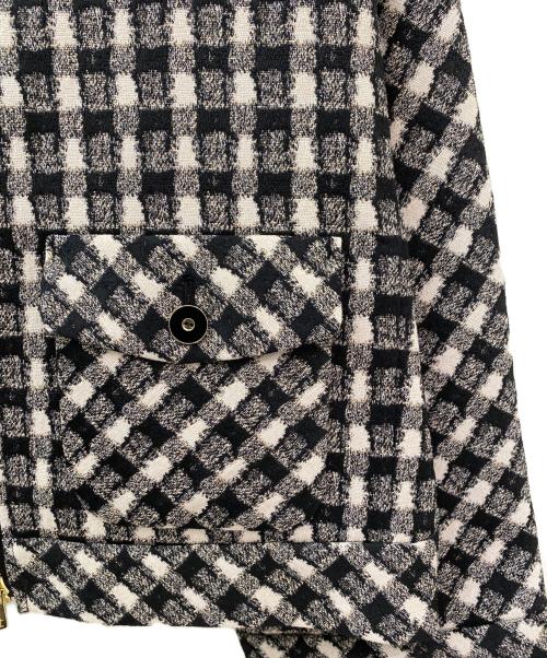 ANAYI（アナイ）ANAYI (アナイ) ツイーディージャガードポケットブルゾン ベージュ×ブラック サイズ:36の古着・服飾アイテム