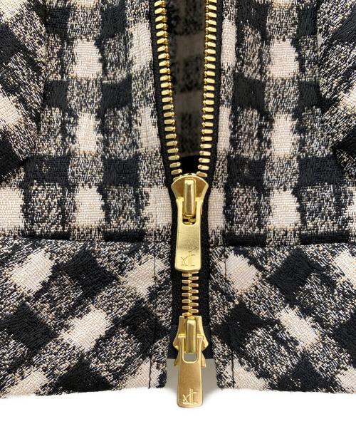 ANAYI（アナイ）ANAYI (アナイ) ツイーディージャガードポケットブルゾン ベージュ×ブラック サイズ:36の古着・服飾アイテム