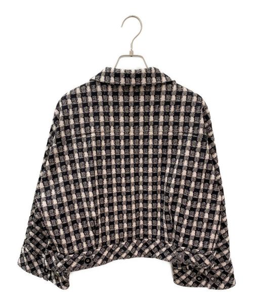 ANAYI（アナイ）ANAYI (アナイ) ツイーディージャガードポケットブルゾン ベージュ×ブラック サイズ:36の古着・服飾アイテム