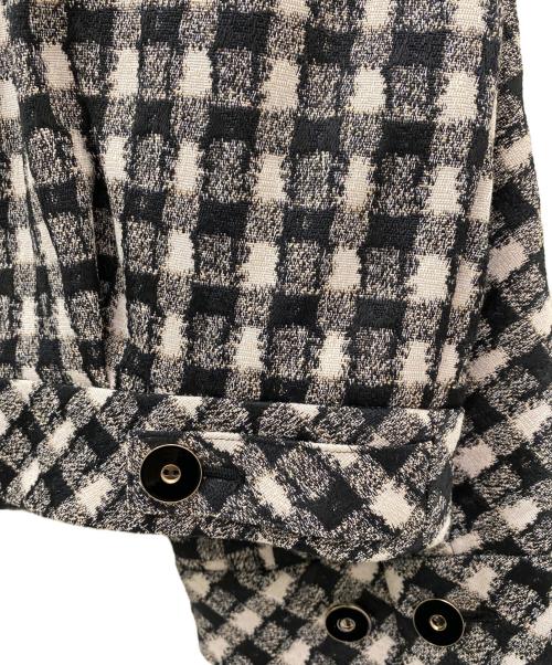 ANAYI（アナイ）ANAYI (アナイ) ツイーディージャガードポケットブルゾン ベージュ×ブラック サイズ:36の古着・服飾アイテム