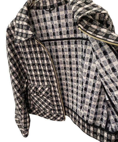 ANAYI（アナイ）ANAYI (アナイ) ツイーディージャガードポケットブルゾン ベージュ×ブラック サイズ:36の古着・服飾アイテム