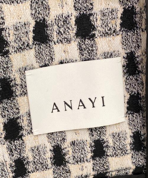ANAYI（アナイ）ANAYI (アナイ) ツイーディージャガードポケットブルゾン ベージュ×ブラック サイズ:36の古着・服飾アイテム