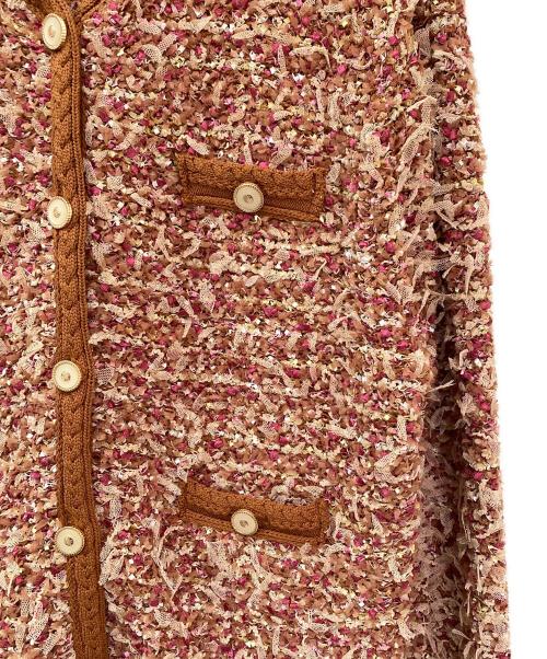 ANAYI（アナイ）ANAYI (アナイ) メランジュツイード カーディガン キャメル サイズ:38の古着・服飾アイテム