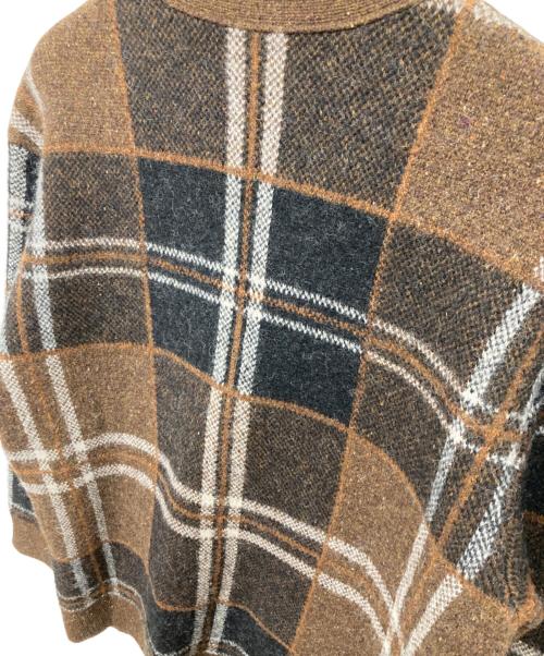 COACH（コーチ）COACH (コーチ) プラッド ニット カーディガン ブラウン サイズ:Sの古着・服飾アイテム