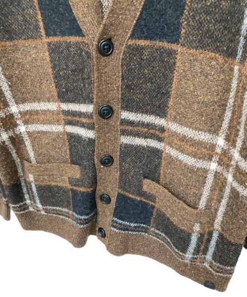 COACH（コーチ）COACH (コーチ) プラッド ニット カーディガン ブラウン サイズ:Sの古着・服飾アイテム
