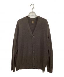 BATONER（バトナ―）の古着「ELBOW PATCH V-NECK CARDIGAN」｜ブラウン