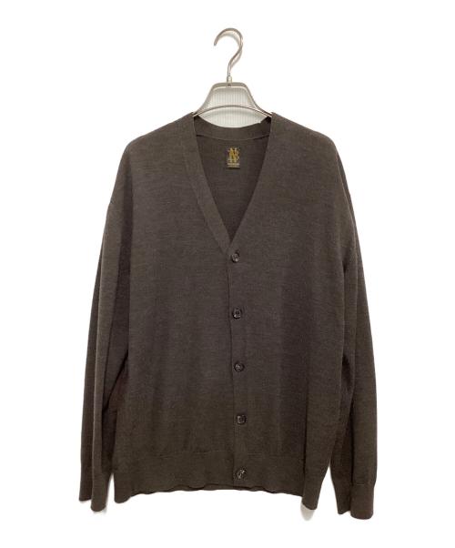 BATONER（バトナ―）BATONER (バトナ―) ELBOW PATCH V-NECK CARDIGAN ブラウン サイズ:2の古着・服飾アイテム