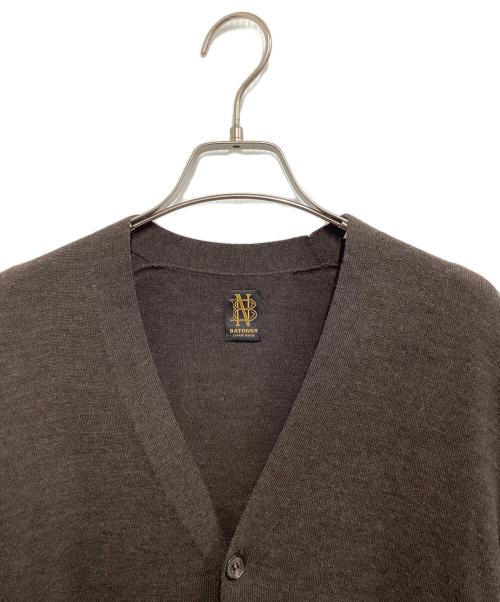 BATONER（バトナ―）BATONER (バトナ―) ELBOW PATCH V-NECK CARDIGAN ブラウン サイズ:2の古着・服飾アイテム