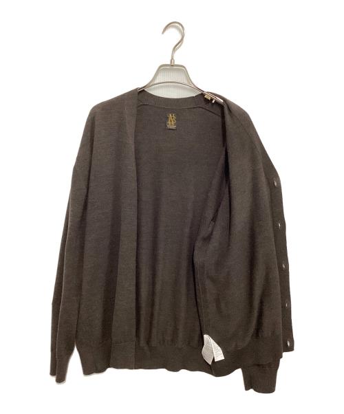 BATONER（バトナ―）BATONER (バトナ―) ELBOW PATCH V-NECK CARDIGAN ブラウン サイズ:2の古着・服飾アイテム