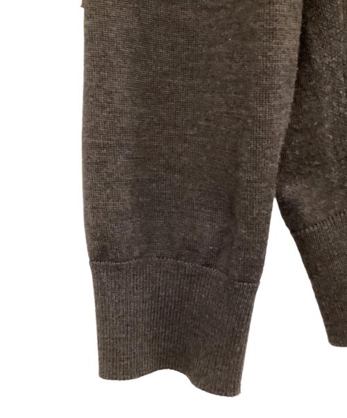 BATONER（バトナ―）BATONER (バトナ―) ELBOW PATCH V-NECK CARDIGAN ブラウン サイズ:2の古着・服飾アイテム