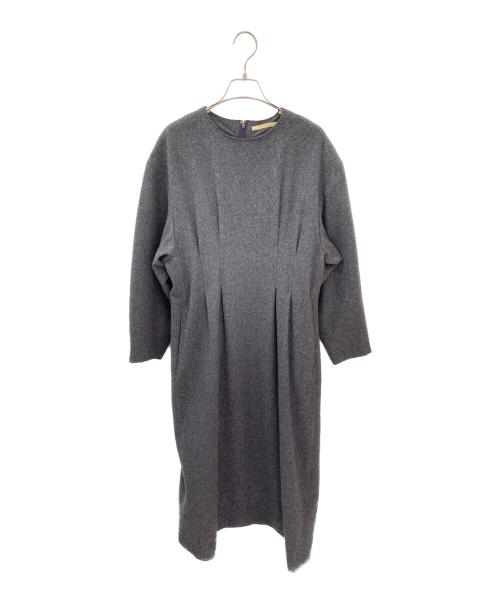 Curensology（カレンソロジー）Curensology (カレンソロジー) メルトンタックワンピース グレー サイズ:Fの古着・服飾アイテム