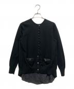 sacai luckサカイラック）の古着「バックサテン切替カーディガン」｜ブラック