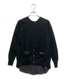 sacai luck（サカイラック）の古着「バックサテン切替カーディガン」｜ブラック