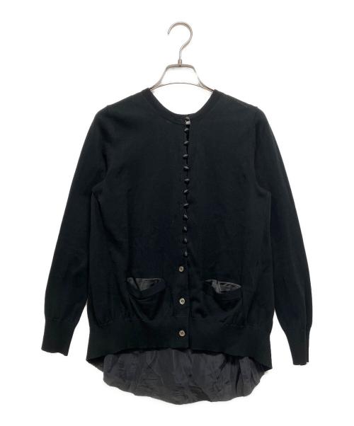 sacai luck（サカイラック）sacai luck (サカイラック) バックサテン切替カーディガン ブラック サイズ:2の古着・服飾アイテム