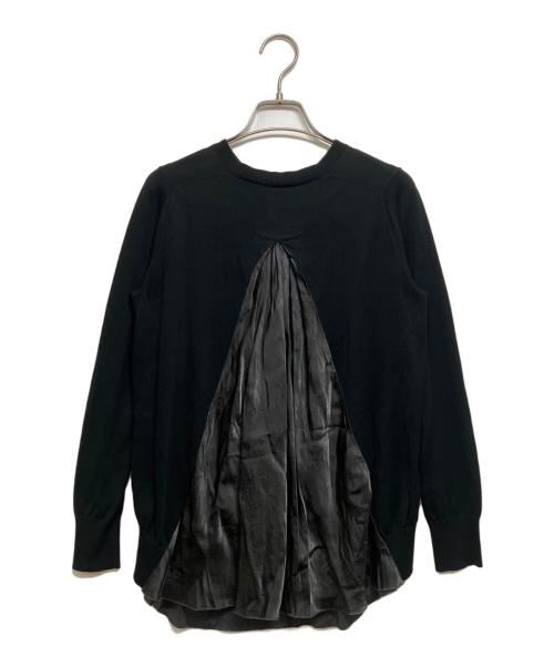 sacai luck（サカイラック）sacai luck (サカイラック) バックサテン切替カーディガン ブラック サイズ:2の古着・服飾アイテム