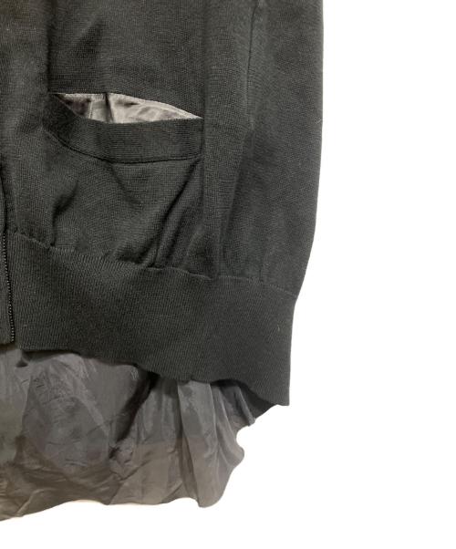 sacai luck（サカイラック）sacai luck (サカイラック) バックサテン切替カーディガン ブラック サイズ:2の古着・服飾アイテム