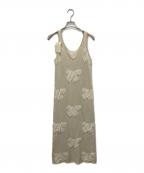 Sea Room lynnシールームリン）の古着「Vintage FlowerフロッキーKnitワンピース」｜アイボリー