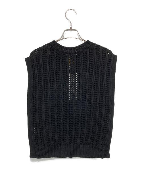 BATONER（バトナ―）BATONER (バトナ―) UNITED ARROWS (ユナイテッドアローズ) 透かし編みニットベスト ブラック サイズ:F 未使用品の古着・服飾アイテム