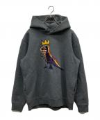 COACH×Jean-Michel Basquiatコーチ×ジャン ミシェル バスキア）の古着「恐竜刺繍コラボフーディ」｜グレー