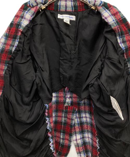 COMME des GARCONS SHIRT（コムデギャルソンシャツ）COMME des GARCONS SHIRT (コムデギャルソンシャツ) ウール縮絨ジャケット ホワイト×レッド サイズ:Mの古着・服飾アイテム