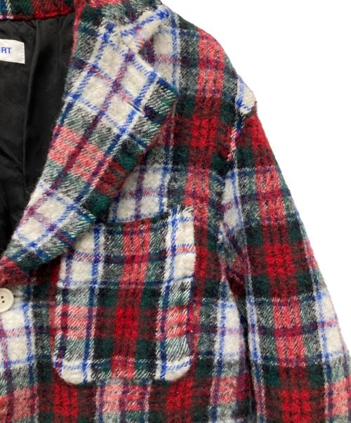 COMME des GARCONS SHIRT（コムデギャルソンシャツ）COMME des GARCONS SHIRT (コムデギャルソンシャツ) ウール縮絨ジャケット ホワイト×レッド サイズ:Mの古着・服飾アイテム