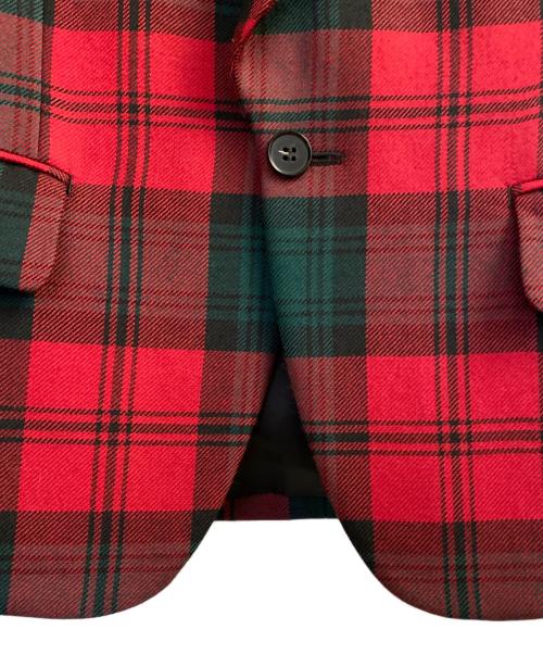 COMME des GARCONS HOMME PLUS（コムデギャルソンオムプリュス）COMME des GARCONS HOMME PLUS (コムデギャルソンオムプリュス) Wool Check 1B Jacket レッド×グリーン サイズ:XSの古着・服飾アイテム
