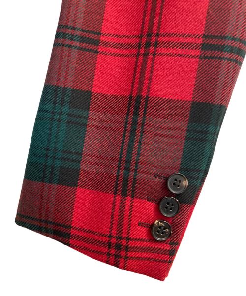 COMME des GARCONS HOMME PLUS（コムデギャルソンオムプリュス）COMME des GARCONS HOMME PLUS (コムデギャルソンオムプリュス) Wool Check 1B Jacket レッド×グリーン サイズ:XSの古着・服飾アイテム
