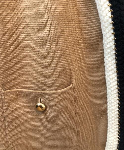 Noble（ノーブル）Noble (ノーブル) 配色トリミングミラノリブショートジャケット キャメル サイズ:FREE SIZEの古着・服飾アイテム