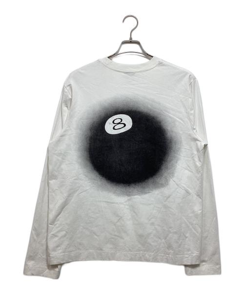 stussy（ステューシー）stussy (ステューシー) 8 Ball Fade L/S Tee ホワイト サイズ:Lの古着・服飾アイテム