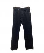BLUE MARBLEブルーマーブル）の古着「DENIM JAQUARD BOOTCUT JEANS」｜ブラック