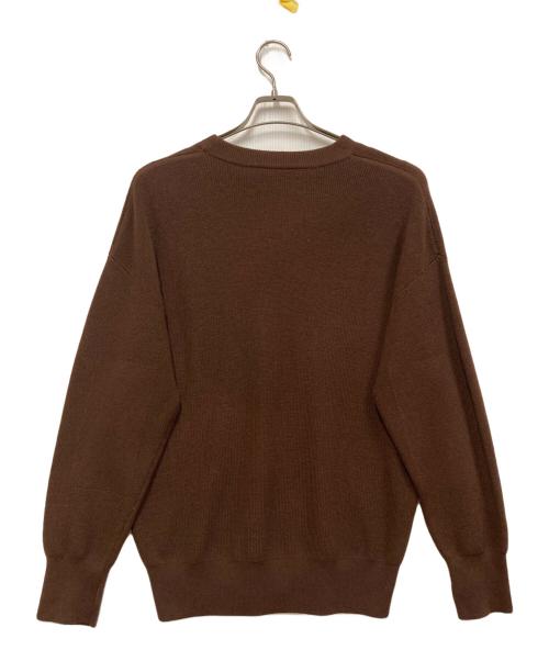 STUDIO NICHOLSON（スタジオ ニコルソン）STUDIO NICHOLSON (スタジオ ニコルソン) NAVAL RIB 9GG SPLIT COLLAR RIB KNIT ブラウン サイズ:Lの古着・服飾アイテム