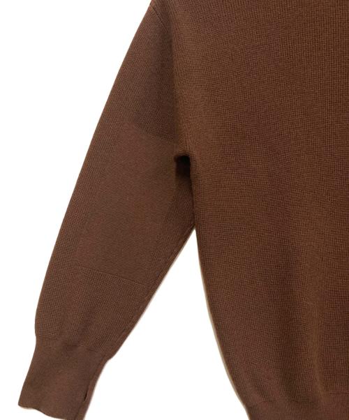 STUDIO NICHOLSON（スタジオ ニコルソン）STUDIO NICHOLSON (スタジオ ニコルソン) NAVAL RIB 9GG SPLIT COLLAR RIB KNIT ブラウン サイズ:Lの古着・服飾アイテム